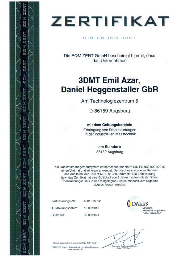 Erfolgreicher Abschluss des Zertifizierungsverfahrens DIN EN ISO 9001:2015